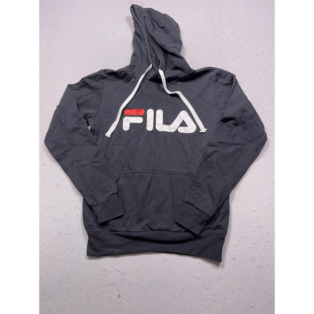 Fila Hoodie Cotton Blend Navy Blue Small Mens